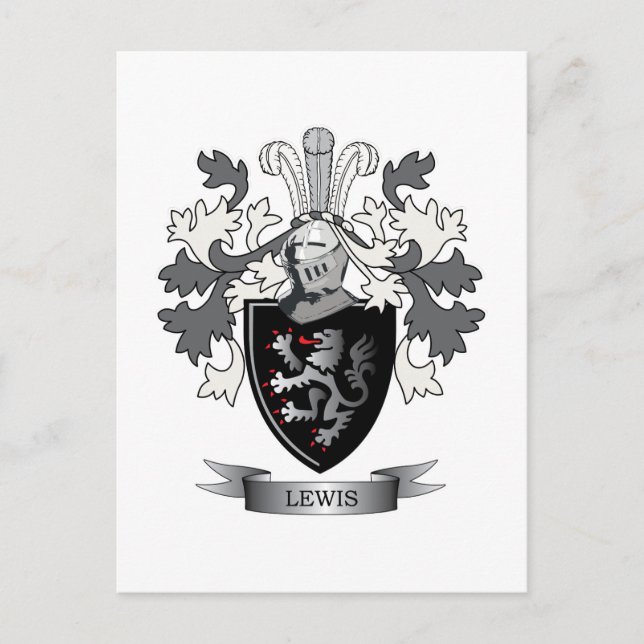 Lewis Family Crest Coat of Arms Postcard (Front)