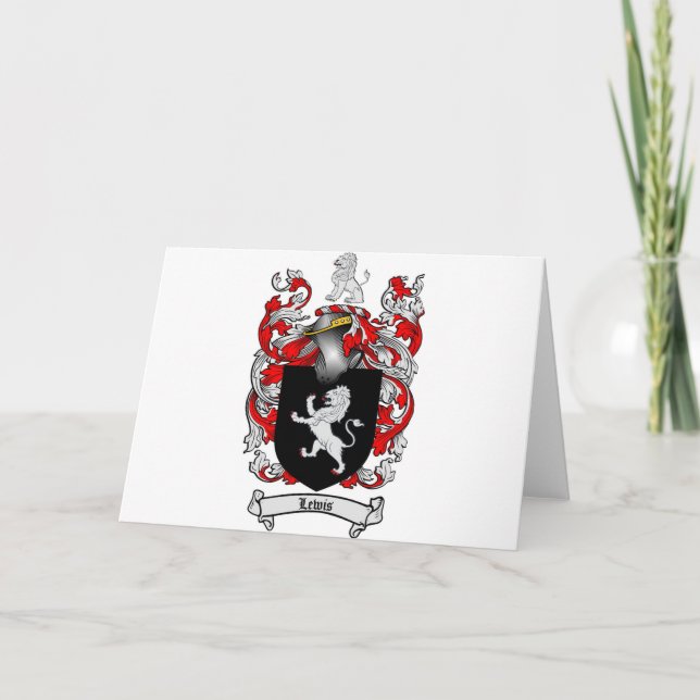 Lewis Family Crest - Lewis Coat of Arms Card (Front)
