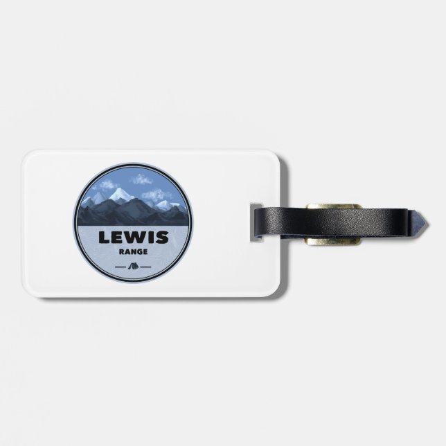 Lewis Mountain Range Camping Luggage Tag (Back Horizontal)