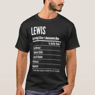 Lewis Nutritional Facts Serving Size Calories T-Shirt