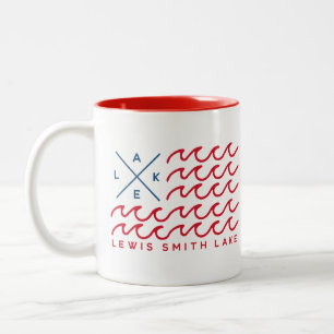 Lewis Smith Lake Wave Flag Mug