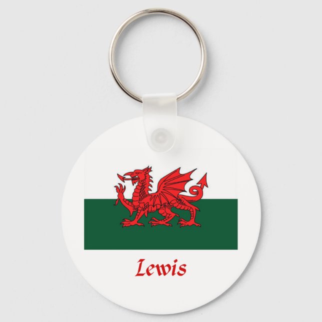 Lewis Welsh Flag Keychain (Front)