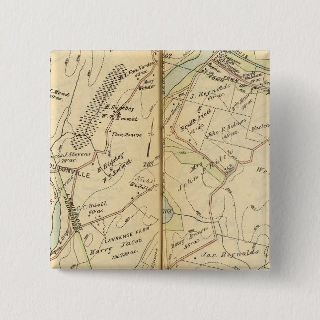 Lewisboro, New York 2 Inch Square Button (Front)