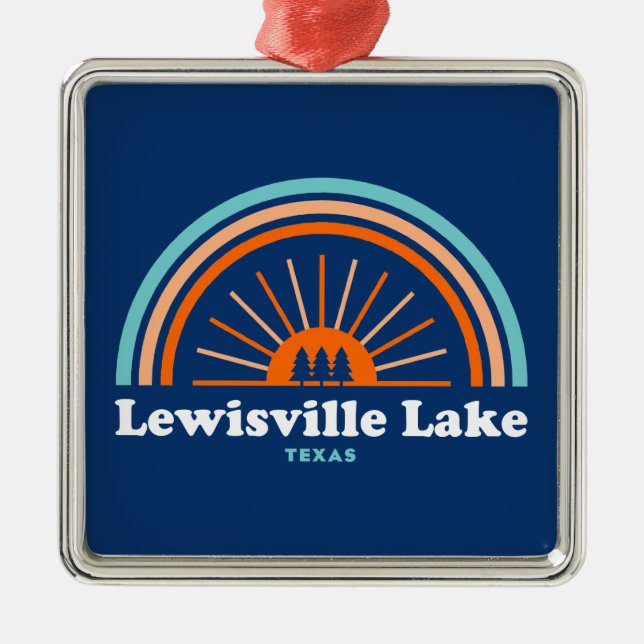 Lewisville Lake Texas Rainbow Metal Ornament (Front)