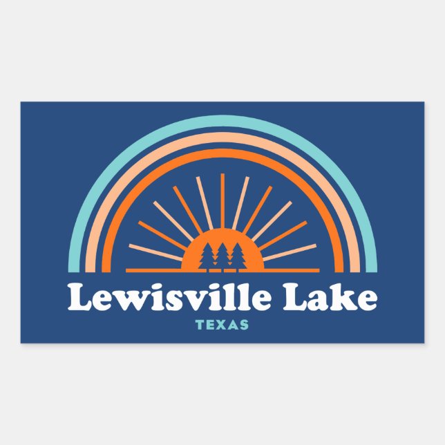 Lewisville Lake Texas Rainbow Sticker (Front)