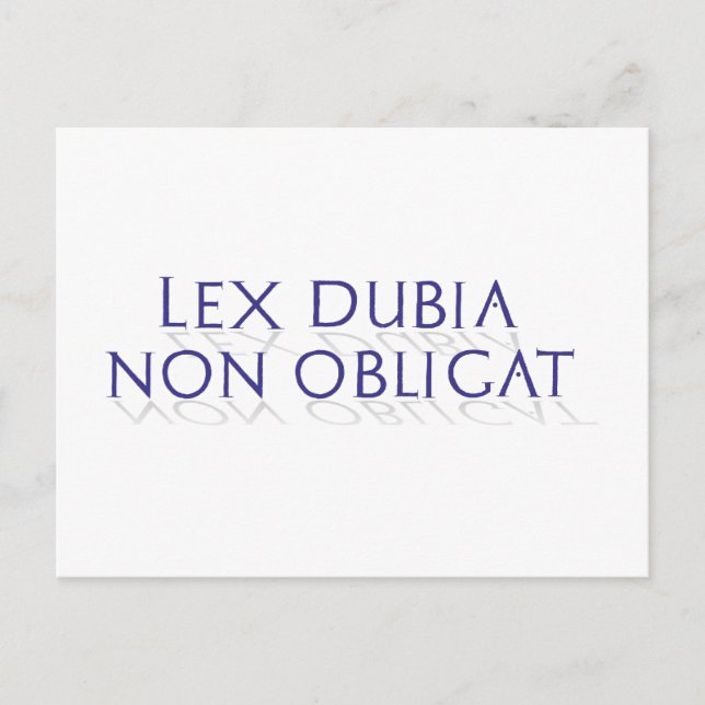 lex dubia non obligat postcard (Front)