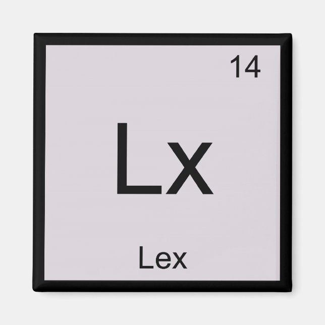 Lex Name Chemistry Element Periodic Table Magnet (Front)