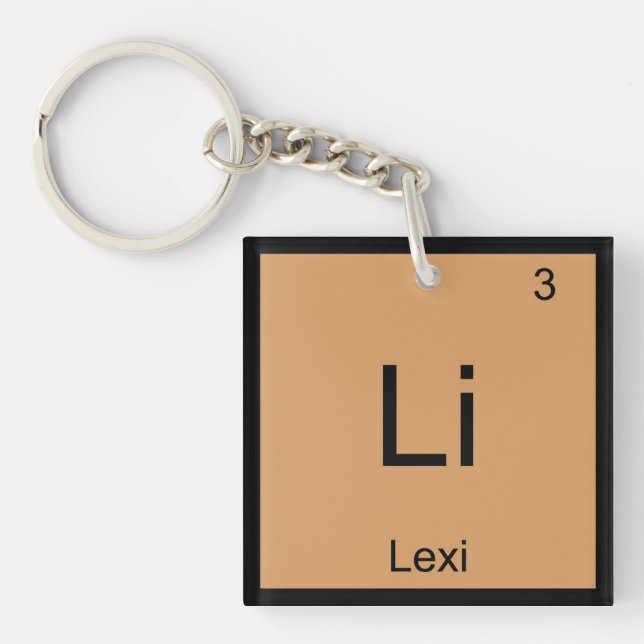 Lexi  Name Chemistry Element Periodic Table Keychain (Front)