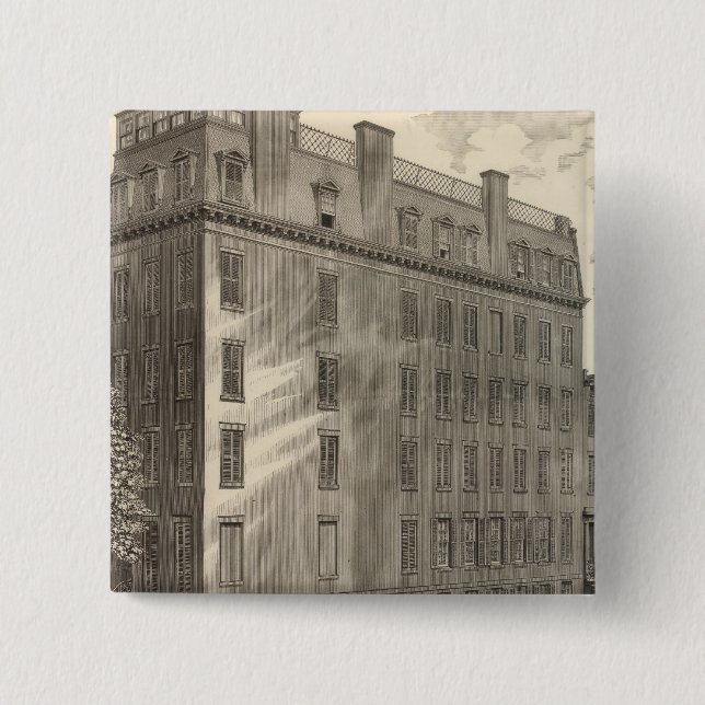 Lexington Avenue Turkish and Roman Baths 2 Inch Square Button (Front)