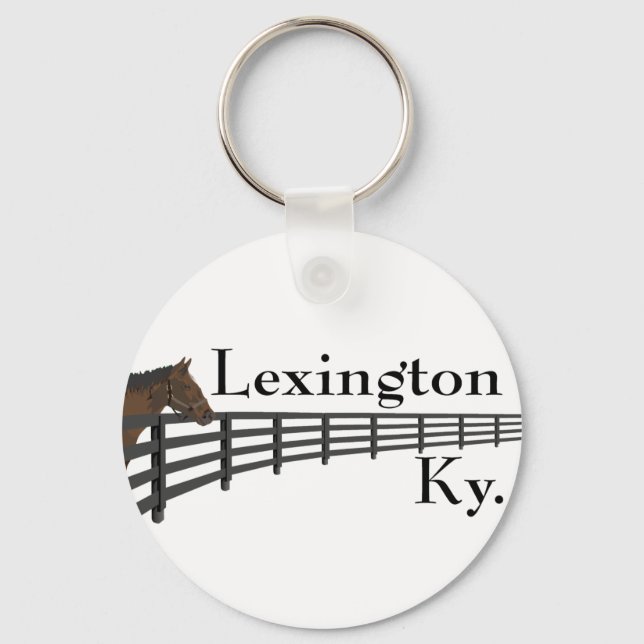 Lexington Kentucky Horse and Fence Keychain (Front)
