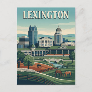 Lexington Kentucky Horse Country Vintage Poster Postcard