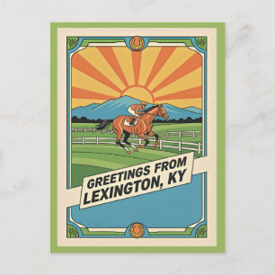 Lexington Kentucky Horse Racing Style Postcard