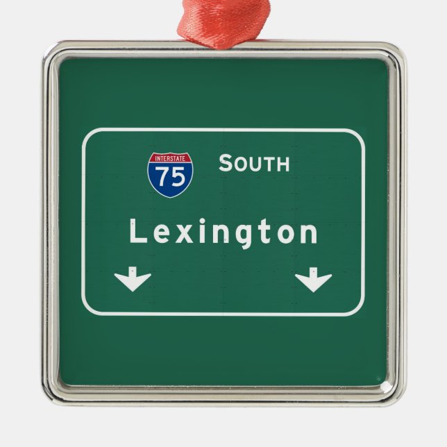 Lexington Kentucky ky Interstate Highway Freeway : Metal Ornament (Front)