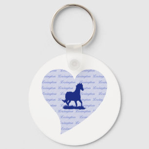 Lexington Ky Horse Heart Bluegrass State Keychain