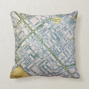 LEXINGTON, KY Vintage Map Throw Pillow