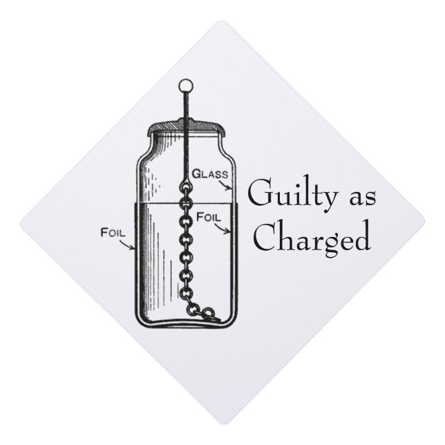 Leyden Jar Guilty as Charged Graduation Cap Topper (Front)