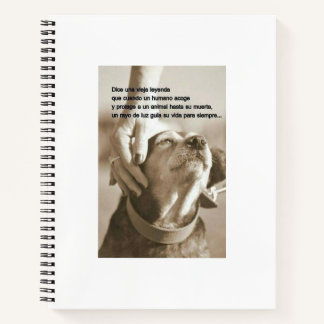 Leyenda sobre adoptar animales notebook