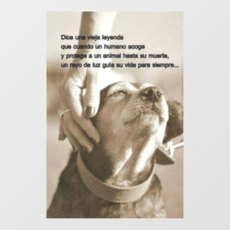 Leyenda sobre adoptar animales window cling