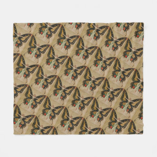 Leyendecker Butterfly Girl Vintage Art Deco Fleece Blanket