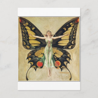 Leyendecker Butterfly Woman Postcard