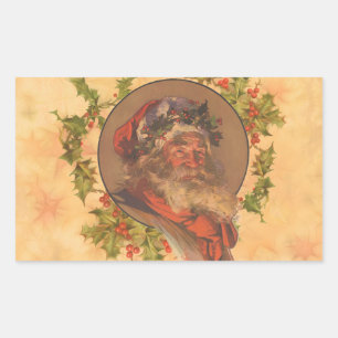 Leyendecker Father Christmas Antique Victorian Sticker