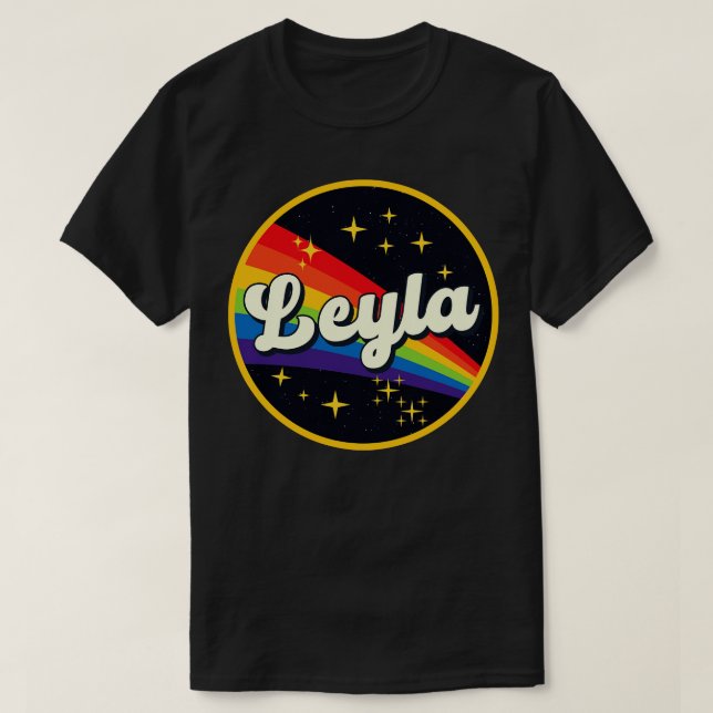 Leyla Rainbow In Space Vintage Style T-Shirt (Design Front)