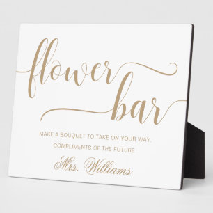 Leyton Gold Modern Minimal Flower Bar Sign Plaque