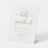Leyton Gold Sign Our Bible Wedding Guestbook