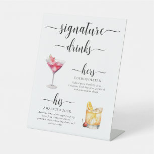 Leyton Modern Minimal Signature Drinks Sign