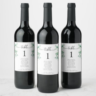 Leyton Modern Minimalist Wedding Table Wine Label