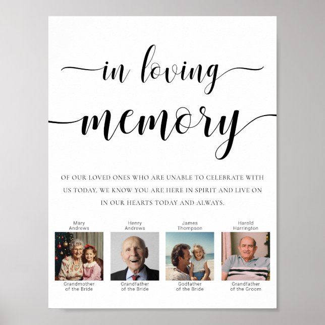 Leyton Photo In Loving Memory Wedding Poster (Front)