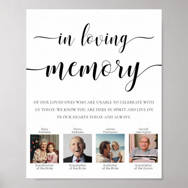 Leyton Photo In Loving Memory Wedding Poster (Front)