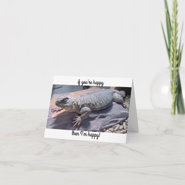 Lézard d'Uromastyx si vous êtes carte de joyeux (Devant)