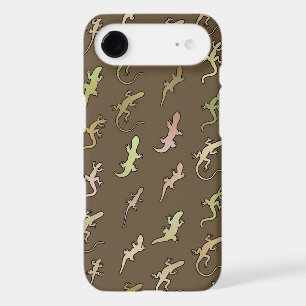 Lézards et geckos, sur fond brun café