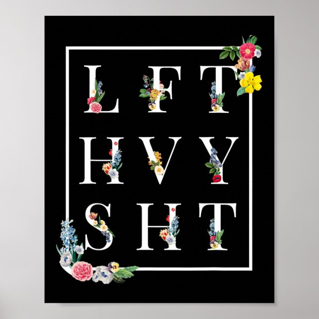 Lft Hvy Sht Funny Mens Gym Rat Workout Shirt Power Poster (Front)