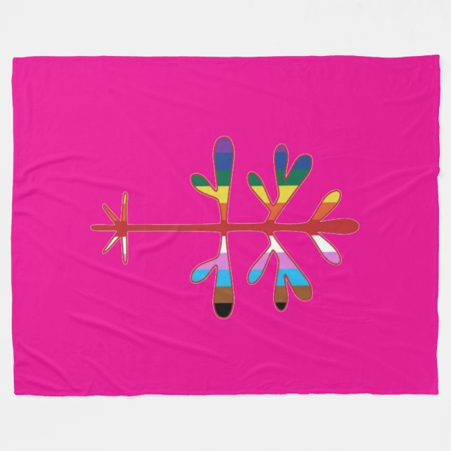 Lg Fleece Blanket with SImon's Rock Pride Sapling (Front (Horizontal))