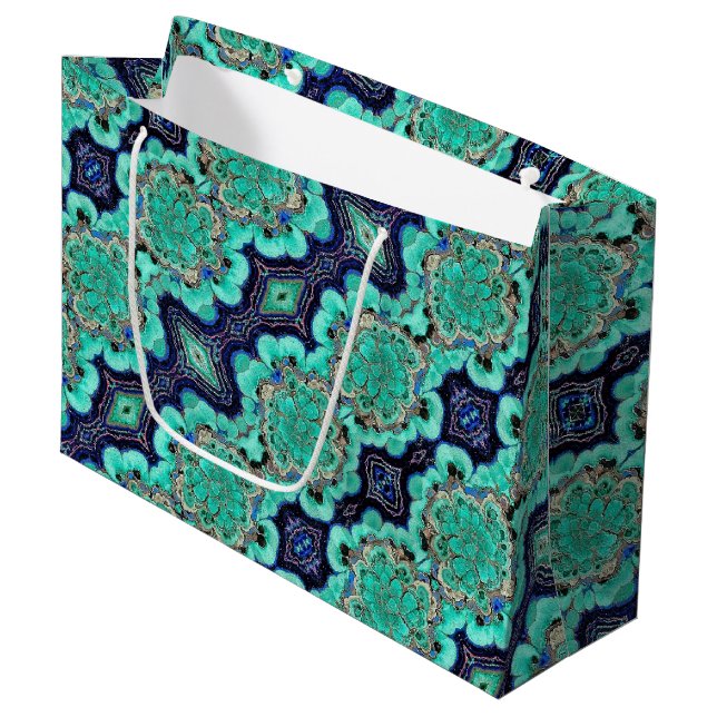 Lg Gift Bag Azurite/Malachite Geode (Front Angled)
