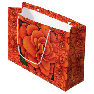Lg Gift Bag Orange Begonia