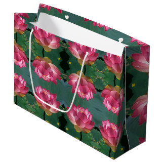 Lg Gift Bag Pink Lotus
