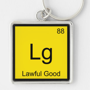 Lg - Lawful Good Chemistry Element Symbol Funny T Keychain