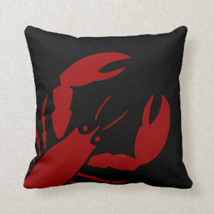 LG LOBSTER RED SUR coussin NOIR