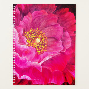 Lg Planner Pink Cactus Rose
