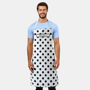 Lg Polka Dot Pattern DIY Colours Black White SV Apron