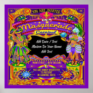 LG. Poster du Carnaval de Mardi Gras - Thème