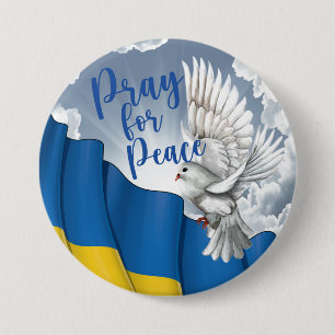 Lg. Pray for Peace for Ukraine 3 Inch Round Button