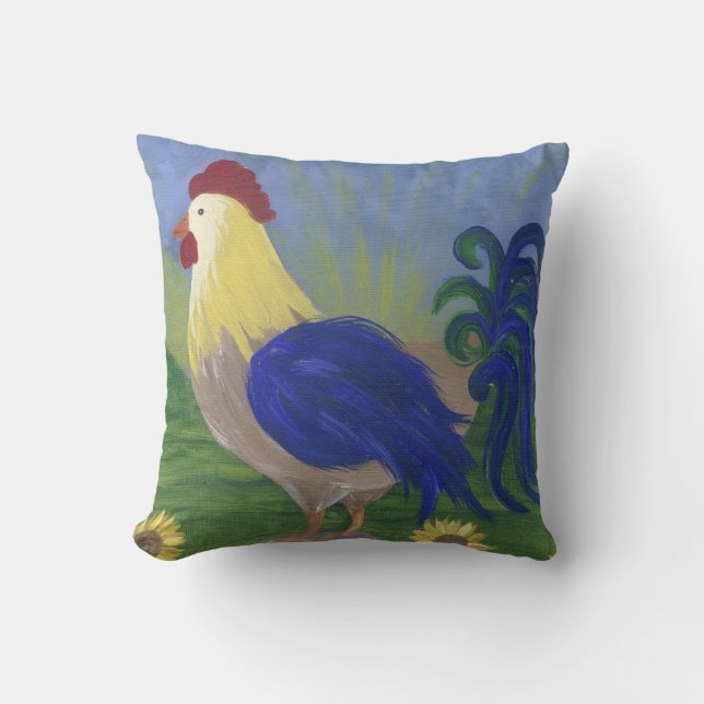 lg.Rooster Sunrise coussin brique rouge retour (Recto)
