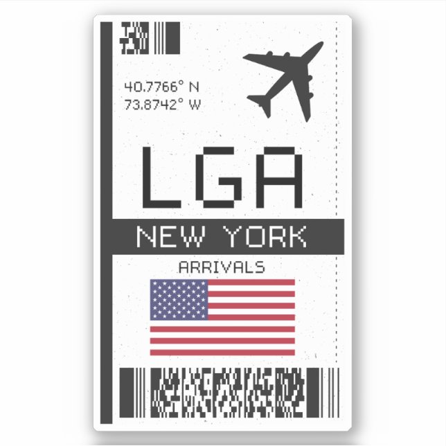 LGA New York Boarding Pass - Airport Travel (Front)