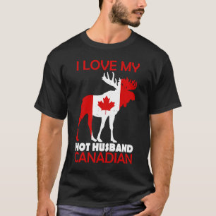 LgBN I Love Husband Canadian Maple Leaf Animal Can T-Shirt