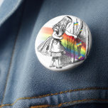 LGBT Alice in Wonderland Vintage 1 Inch Round Button<br><div class="desc">LGBT Alice in Wonderland Vintage Button - Oh dear oh dear don't be late and miss out on this one. For our LGBT community we present this full of charm vintage button. Featuring the iconic image of Alice looking behind the curtain to reveal a hidden door. A rainbow and butterflies...</div>