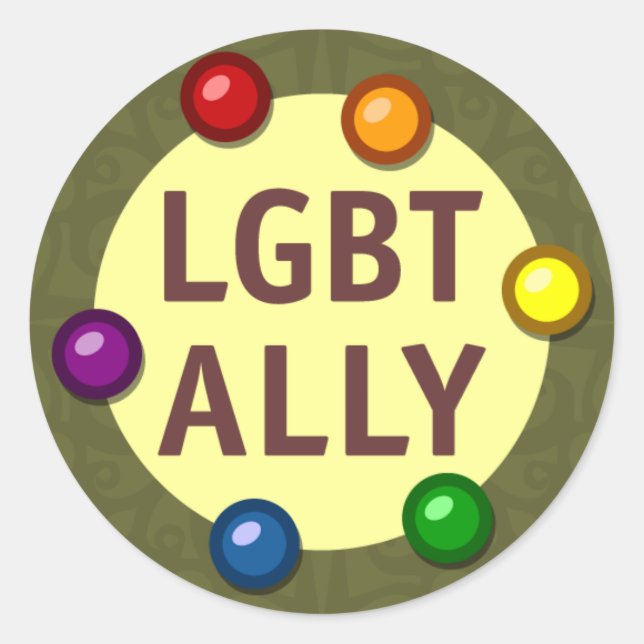 LGBT Ally Baubles Round Sticker (Front)